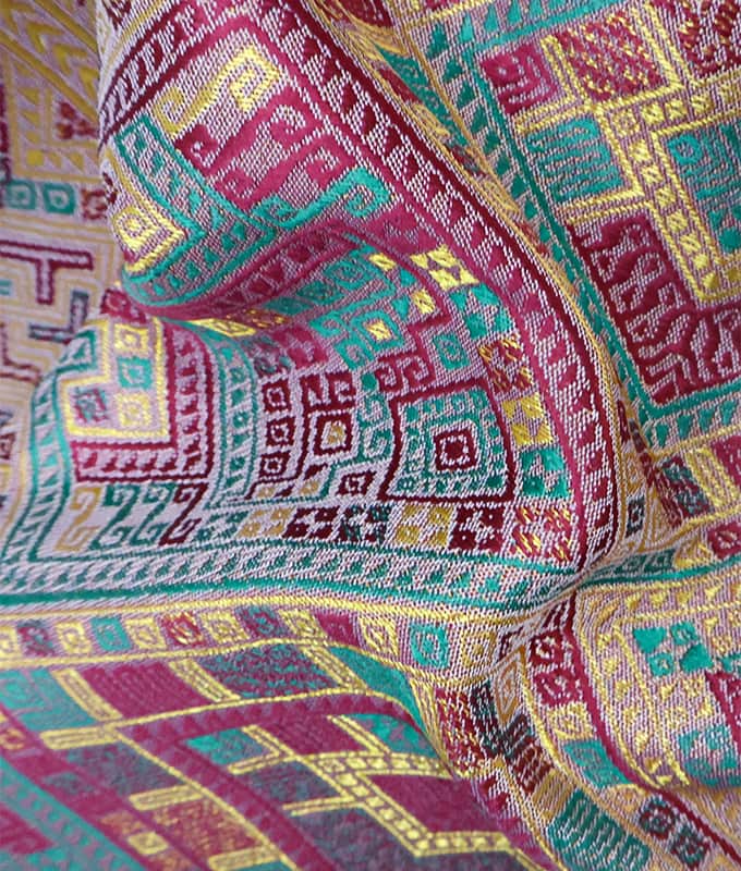 Silk-like Polyester Jacquard Fabric for Thai Pha Sinh Sarong