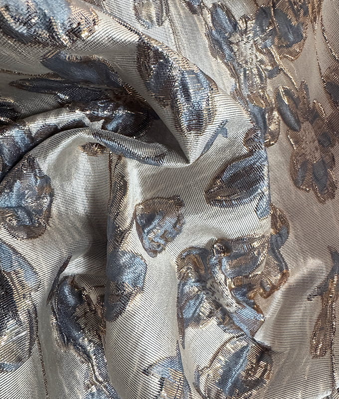 Multicolor Metallic Floral Sequin Jacquard Fabric