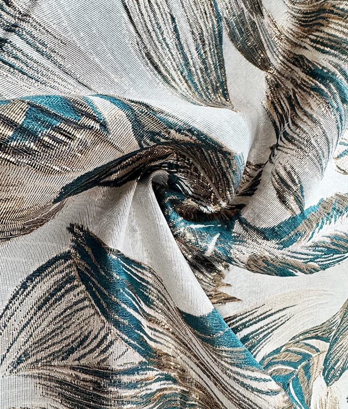 Feathered Foliage Gold-thread Jacquard Fabric
