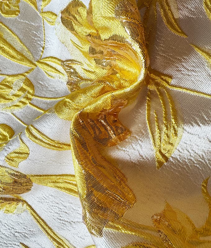 Radiant Bloom Gold-thread Jacquard Fabric
