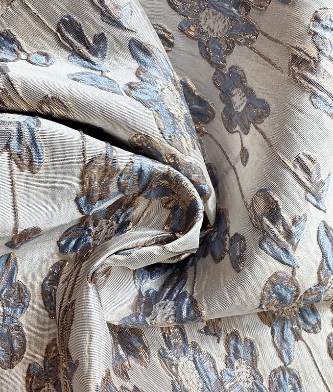 Cascading Blossom Gold-thread Jacquard Fabric