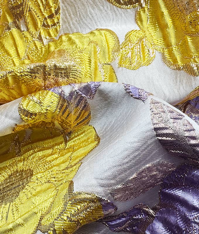 Opulent Cluster Gold-thread Jacquard Fabric