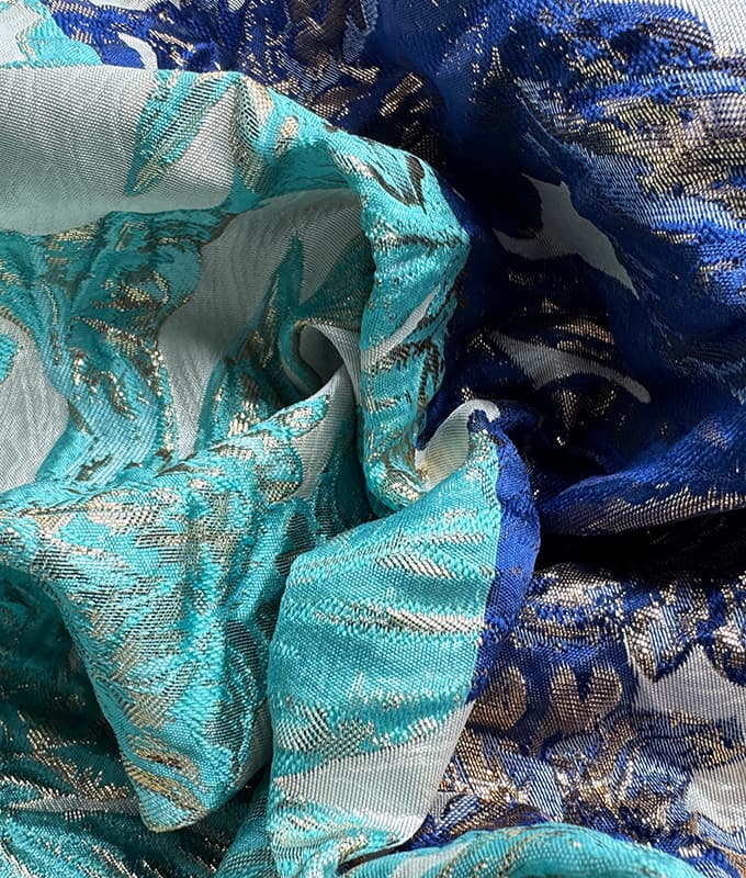 Azure Tide Gold-thread Jacquard Fabric