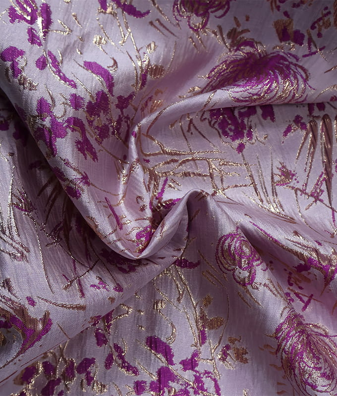 Orchid Sketch Gold-thread Jacquard Fabric