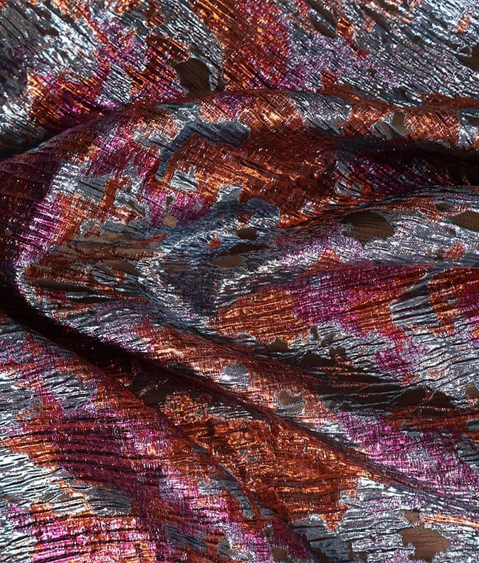Smoldering Ember Gold-thread Jacquard Fabric