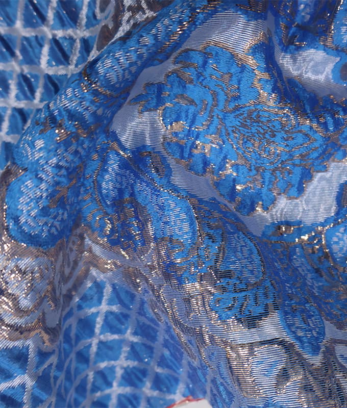 Medallion Trio Gold-thread Jacquard Fabric