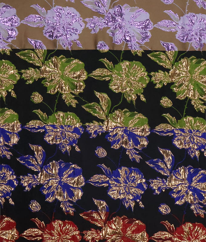 Rainbow Bloom Gold-thread Jacquard Fabric