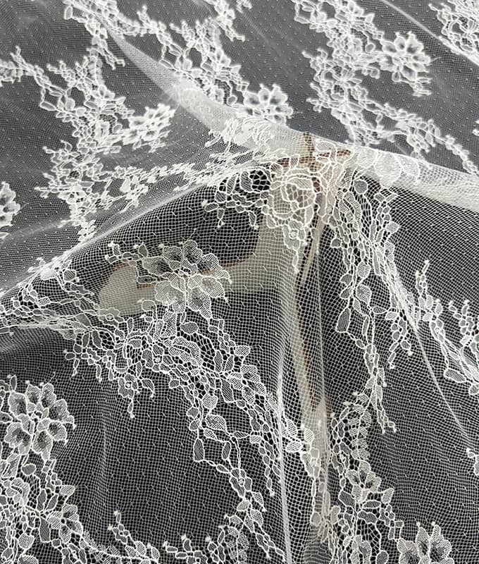Diagonal Floral Branch Lace Fabric