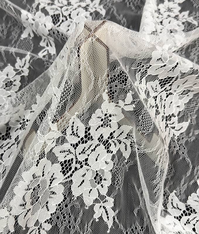 Diagonal Rose Cluster Lace Fabric