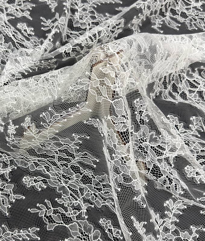Flowing Vine Leaf Lace Fabric