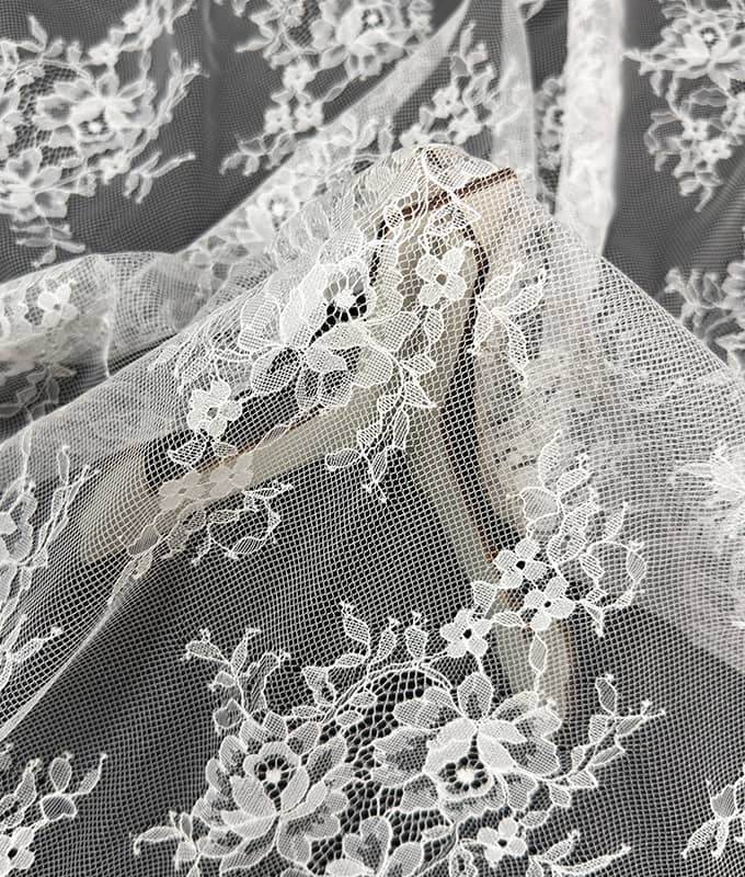 Square Floral Cluster Lace Fabric