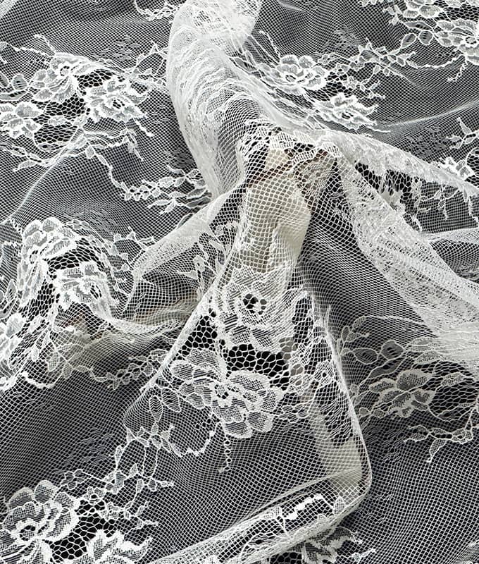 French Vine Rose Lace Fabric