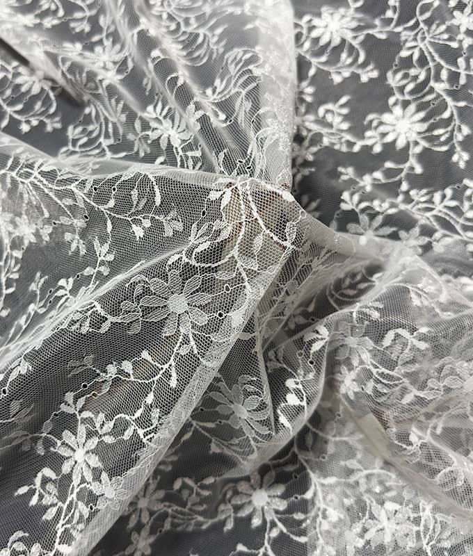 Delicate Vine Floret Lace Fabric