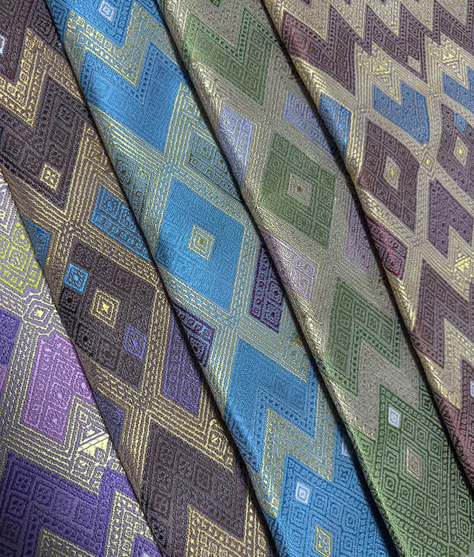 Southeast Asian Style Zigzag Diamond Polyester Jacquard Fabric