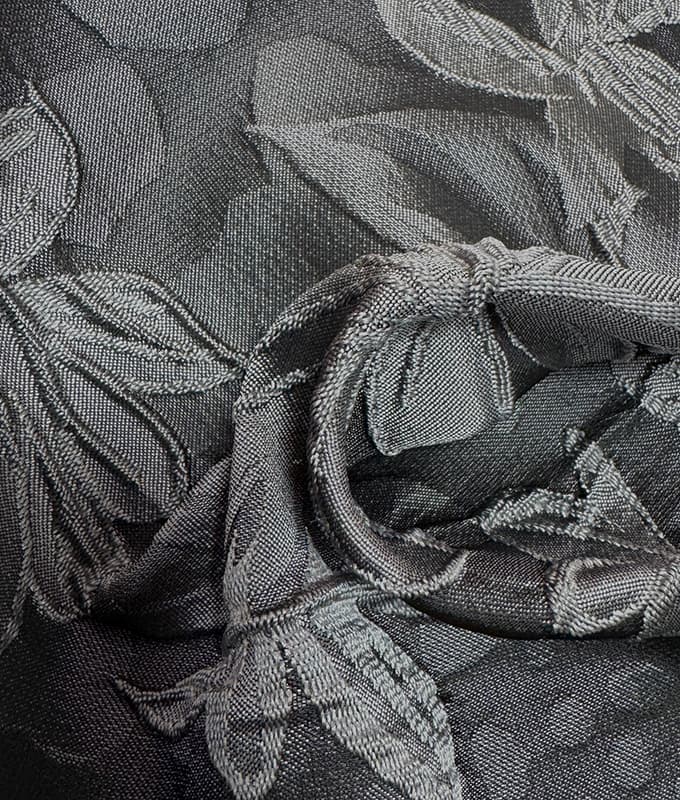 Dual-Layer Floral Sapphire Blue Polyester Jacquard Fabric